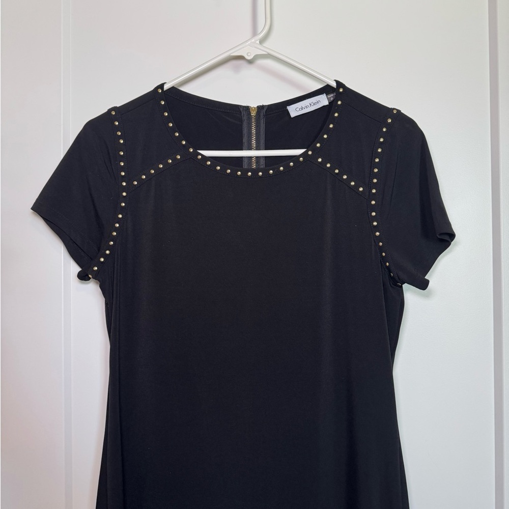 Calvin Klein Black Dress with Gold Studs